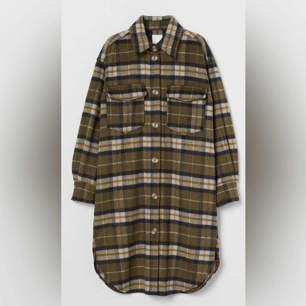 H&M Long Plaid Jacket